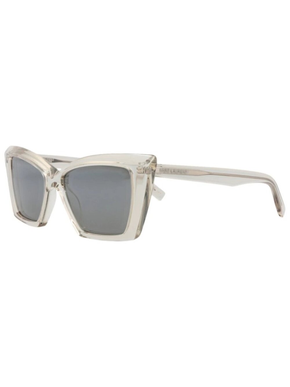 New Saint Laurent Women's Eyeglasses Cat Eye Beige Beige Silver